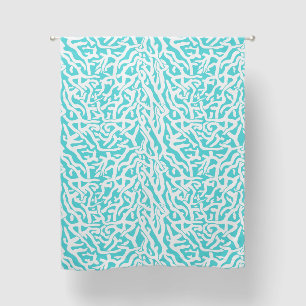 Beach Coral Reef Pattern Nautical Aqua Blue White Blackout Curtains
