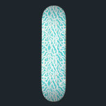 Beach Coral Reef Pattern Nautical White Aqua Blue Skateboard<br><div class="desc">This pretty ocean / beach-inspired repeating nautical pattern skateboard looks like an intricately-woven coral reef in white on aqua blue / seafoam green. The elegant coral reef pattern is made in a stencil look. This simple, modern design is perfect for a coastal / beach theme. "Customize It" to resize the...</div>