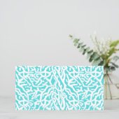 Beach Coral Reef Pattern Nautical White Blue (Standing Front)