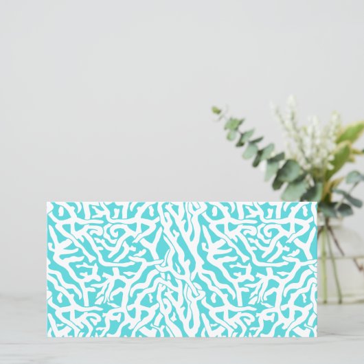 Beach Coral Reef Pattern Nautical White Blue (Standing Front)