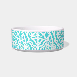 Beach Coral Reef Pattern Nautical White Blue Bowl