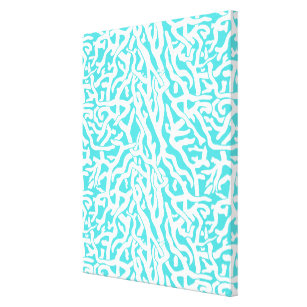 Beach Coral Reef Pattern Nautical White Blue Canvas Print