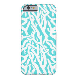 Beach Coral Reef Pattern Nautical White Blue Barely There iPhone 6 Case