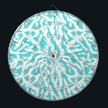 Beach Coral Reef Pattern Nautical White Blue Dartboard With Darts<br><div class="desc">This pretty ocean / beach-inspired repeating nautical pattern looks like an intricately-woven coral reef in white on a beachy - blue background. The elegant coral reef pattern is done in a stencil look. The color of blue is reminiscent of bright, clear tropical seas. This simple, modern design is perfect for...</div>