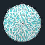 Beach Coral Reef Pattern Nautical White Blue Dartboard With Darts<br><div class="desc">This pretty ocean / beach-inspired repeating nautical pattern looks like an intricately-woven coral reef in white on a beachy - blue background. The elegant coral reef pattern is done in a stencil look. The color of blue is reminiscent of bright, clear tropical seas. This simple, modern design is perfect for...</div>