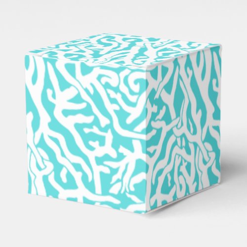 Beach Coral Reef Pattern Nautical White Blue Favor Boxes