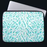 Beach Coral Reef Pattern Nautical White Blue Laptop Sleeve<br><div class="desc">This pretty ocean / beach-inspired repeating nautical pattern looks like an intricately-woven coral reef in white on a beachy - blue background. The original, elegant coral reef design is made in a stencil look. The color of blue is reminiscent of bright, clear tropical seas. This simple, modern design is perfect...</div>