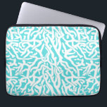 Beach Coral Reef Pattern Nautical White Blue Laptop Sleeve<br><div class="desc">This pretty ocean / beach-inspired repeating nautical pattern looks like an intricately-woven coral reef in white on a beachy - blue background. The original, elegant coral reef design is made in a stencil look. The color of blue is reminiscent of bright, clear tropical seas. This simple, modern design is perfect...</div>