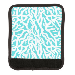 Beach Coral Reef Pattern Nautical White Blue Luggage Handle Wrap