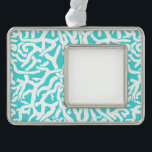 Beach Coral Reef Pattern Nautical White Blue Ornament<br><div class="desc">This pretty beach / ocean-inspired repeating nautical pattern looks like an intricately-woven coral reef in white on a beachy - blue background. The elegant coral reef pattern is done in a stencil look. The color of blue is reminiscent of bright, clear tropical seas. This simple, modern design is perfect for...</div>