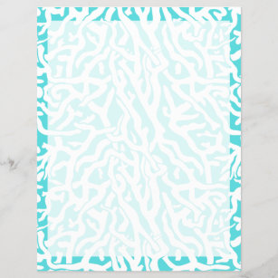 Beach Coral Reef Pattern Nautical White Blue Paper