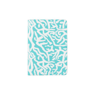 Beach Coral Reef Pattern Nautical White Blue Passport Holder