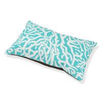 Beach Coral Reef Pattern Nautical White Blue Pet Bed