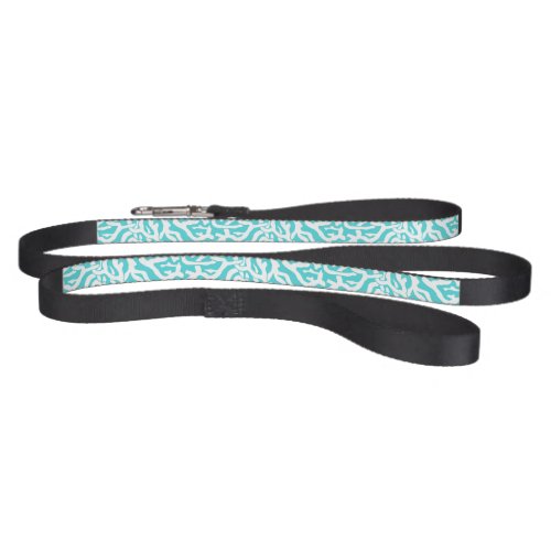 Beach Coral Reef Pattern Nautical White Blue Pet Leash