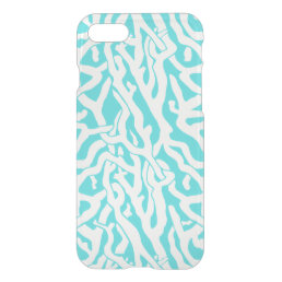 Beach Coral Reef Pattern Nautical White Blue iPhone SE/8/7 Case