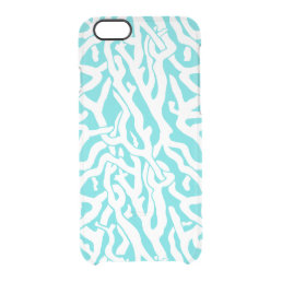 Beach Coral Reef Pattern Nautical White Blue Clear iPhone 6/6S Case