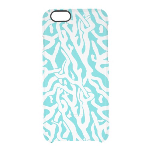 Beach Coral Reef Pattern Nautical White Blue Clear iPhone 66S Case