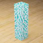 Beach Coral Reef Pattern Nautical White Blue Wine Gift Box<br><div class="desc">This elegant ocean / beach-inspired repeating nautical pattern looks like an intricately-woven coral reef in white on a beachy - blue background. The pretty coral reef design is made in a stencil look. The color of blue is reminiscent of bright, clear tropical seas. This simple, modern pattern is perfect for...</div>