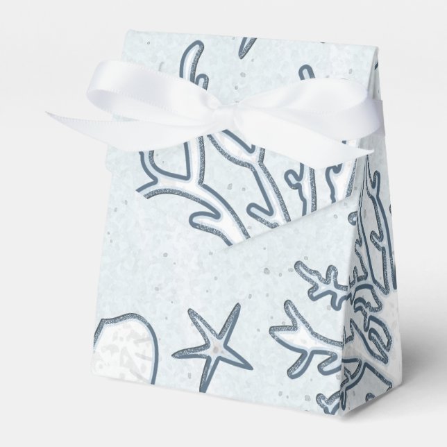 Beach Coral Reef Sea Shell & Starfish Favor Boxes (Front Side)