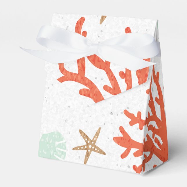 Beach Coral Reef Sea Shell & Starfish Favor Boxes (Front Side)