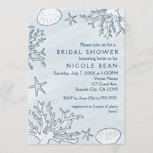 Beach Coral Reef Sea Shell & Starfish Invitations