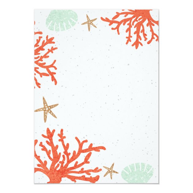 Beach Coral Reef Sea Shell & Starfish Invitations