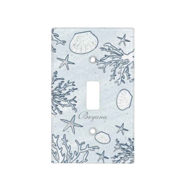 Beach Coral Reef Sea Shell & Starfish Light Switch Cover (Front)