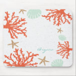 Beach Coral Reef Sea Shell & Starfish Mouse Pad<br><div class="desc">Beach Coral Reef Sea Shell & Starfish Mouse Pad. Add text or leave blank.</div>