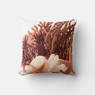 Beach Coral Star Fish Sand Ocea Throw Couch Pillow