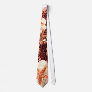 Beach Coral Star Fish Sand Ocean Sand Mens Tie