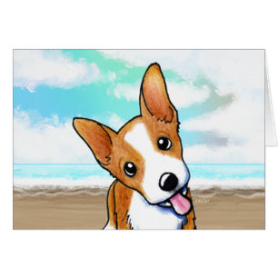 Beach Corgi Puppy Cards