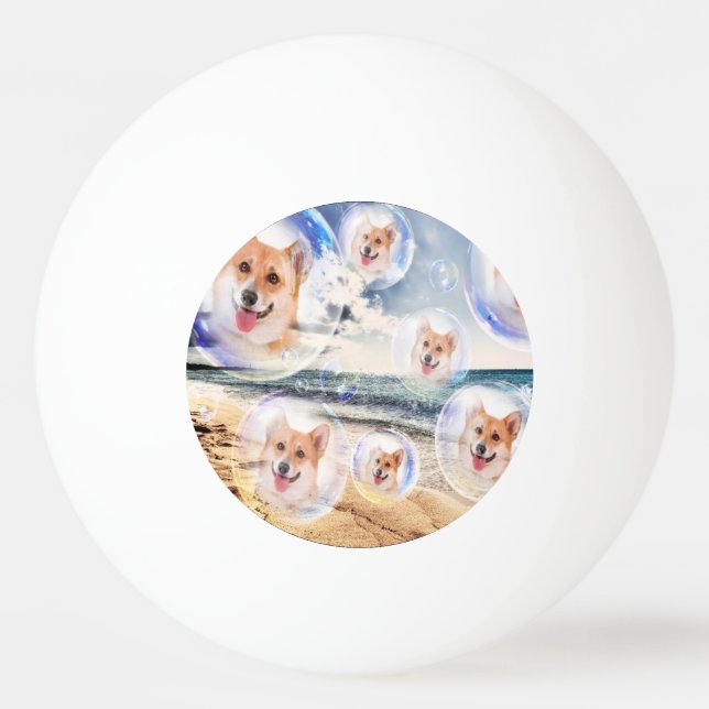 Beach Corgis Ping-Pong Ball (Front)