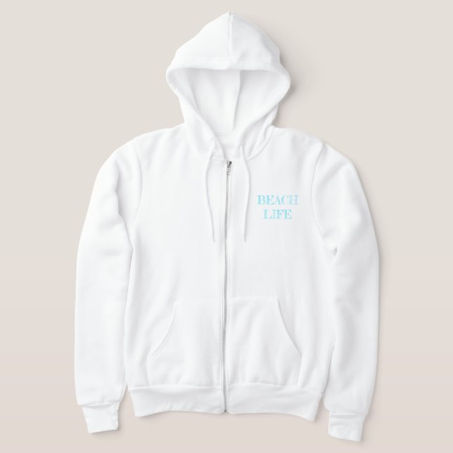Beach Cottage Zippered Hoodie (Laydown)