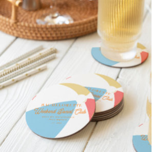 Beach Country Club | Bachelorette  Round Paper Coaster