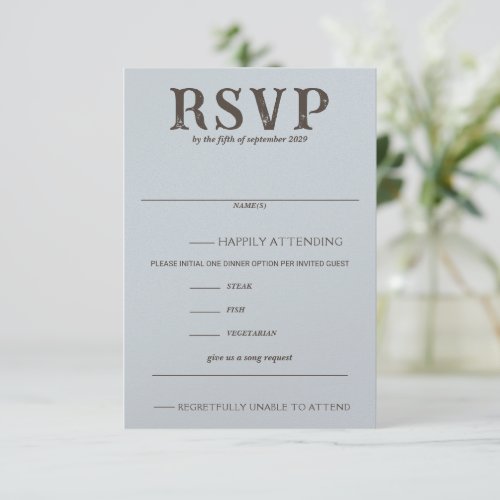 Beach Couple Food Choices and Song Request RSVP Card