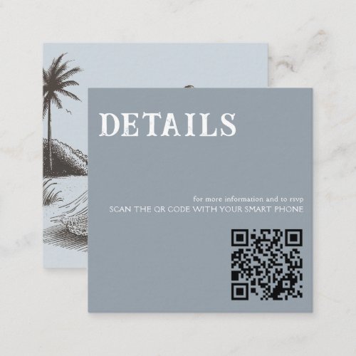 Beach Couple QR Code Enclosure Card