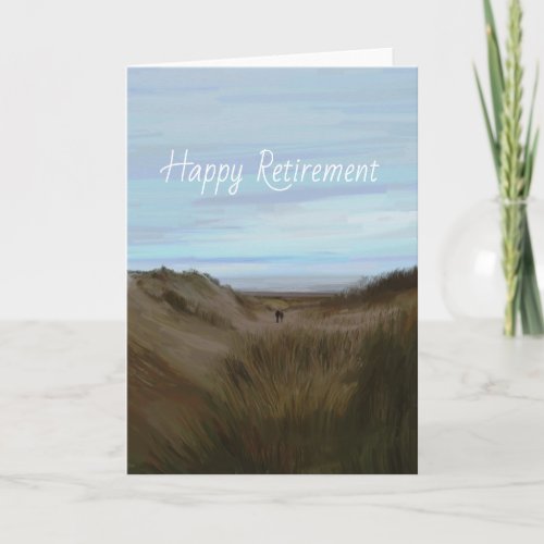 Beach couple retirement card