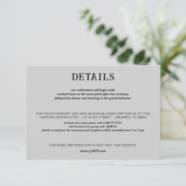 Beach Couple Wedding Enclosure Card (Standing Front)
