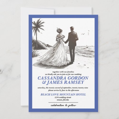 Beach Couple Wedding Invitation