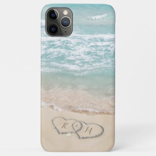 Beach Couples Initials iPhone 11 Pro Max Case