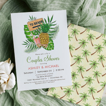 Beach Couples Shower Invitation by Card_Stop at Zazzle