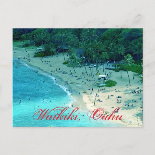 Beach Cove at Waikiki in Oahu Postcard