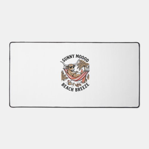 Beach Cow Shirt Vintage Summer Farm Animal Art Desk Mat