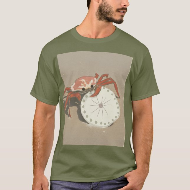 beach crab and sand dollar T-Shirt (Front)