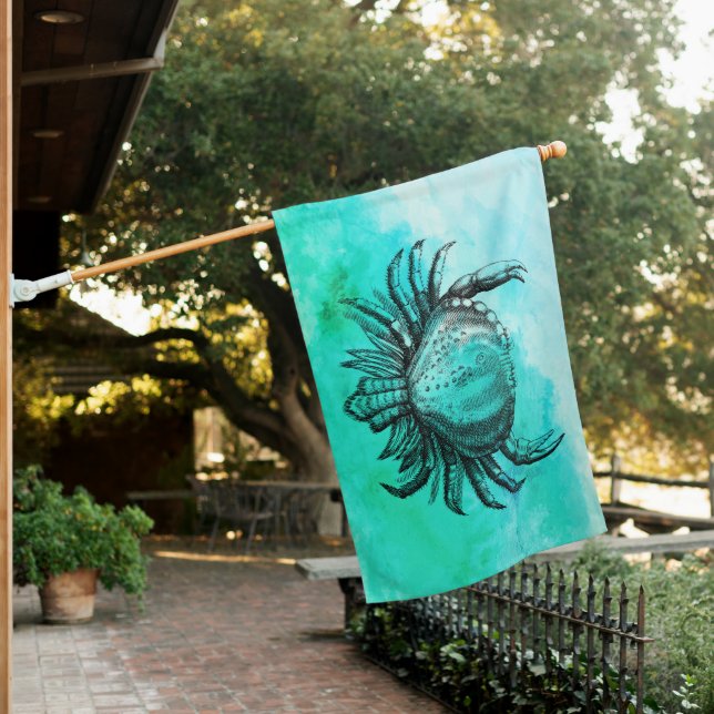 Beach Crab (Sea Life) (Underwater Ocean Creature) House Flag (In SItu)