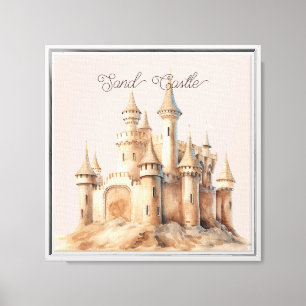 Beach Cream Sand Castle Canvas Print