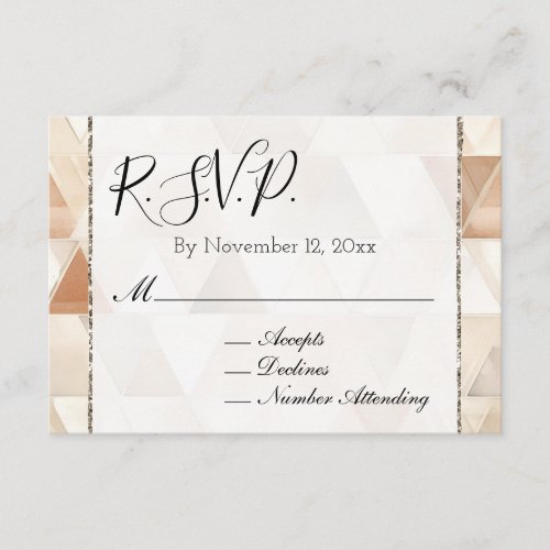 Beach Cream Triangles Wedding RSVP Enclosure Card