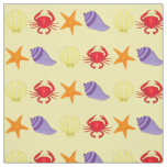 Beach Creature Crab Seashell Starfish Shell Ocean Fabric