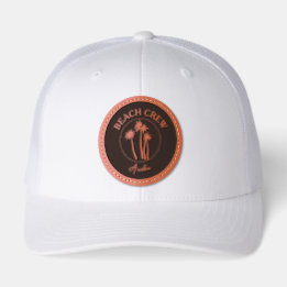 Beach Crew Palm Tree Leather Patch Hat