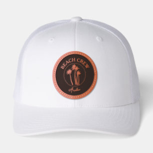 Beach Crew Palm Tree Leather Patch Hat